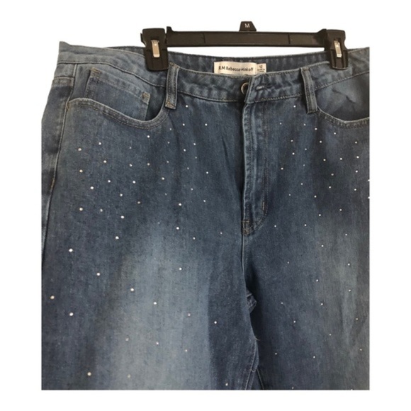 Rebecca Minkoff rhinestones crystal cz studded blue jeans size 12 brand new - Picture 4 of 8